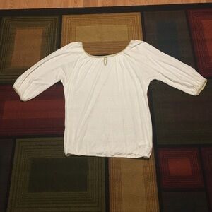 Old Navy White Short Sleeve Tee with Gold Trim